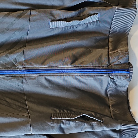 Reebok Lqrge Gray Zip Up Jacket with Blue Accents - Picture 3 of 7